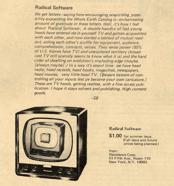 Radical Software ad